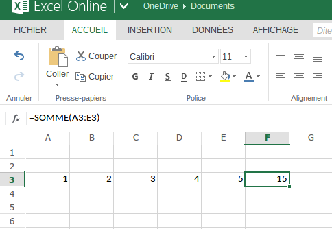 Excel sur Chromebook