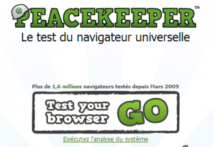 Peacekeeper universel et gratuit test de navigateur pour HTML5 de Futuremark