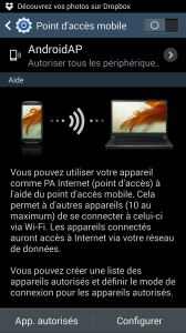 Point d'accès wifi android 4