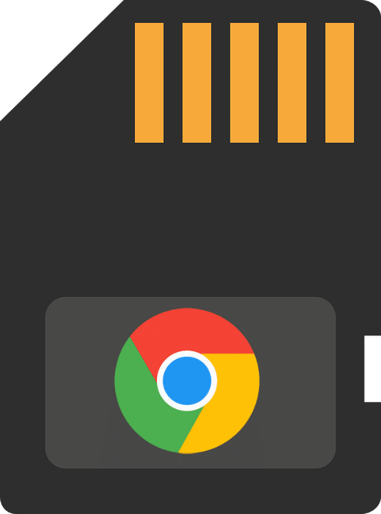 Dessin carte Sd avec logo Chrome