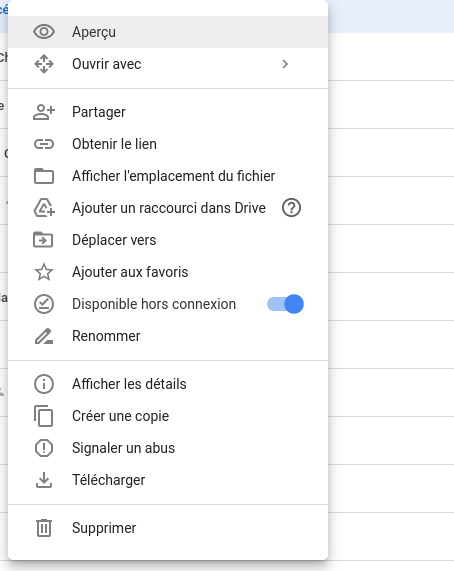 La disponibilité hors connexion avec Google Drive