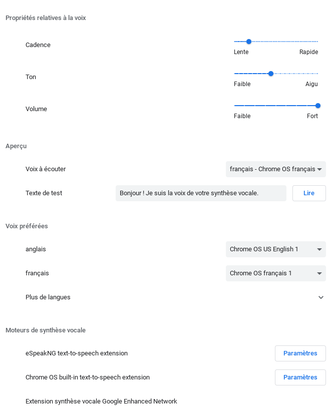 L'accessibilité de la synthèse vocale de Chrome OS devient plus complète 