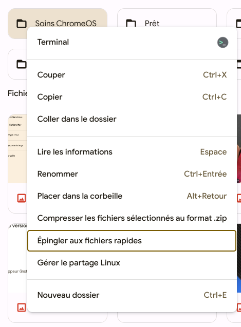 Épingler un fichier ou dossier sur l'étagère de ChromeOS